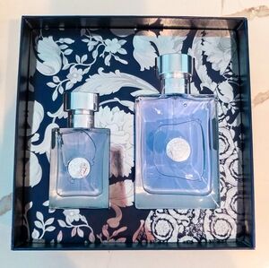Versace Blue Glass Bottle Fragrance Set brand new